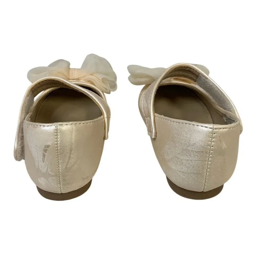 Thee Bron Toddler Girls Size 6 Beige Mary Jane Closed Round Toe Bow Shoes